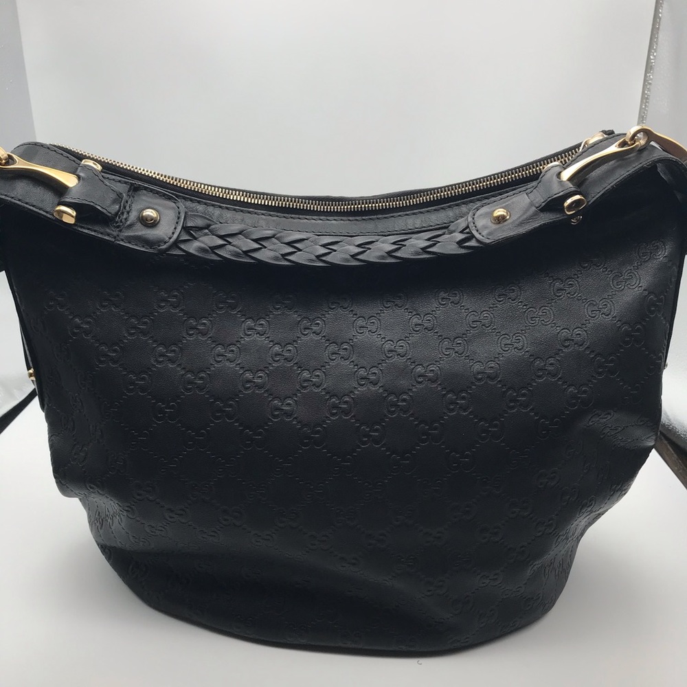 Gucci GG Pelham Black Leather Hobo Bag Large